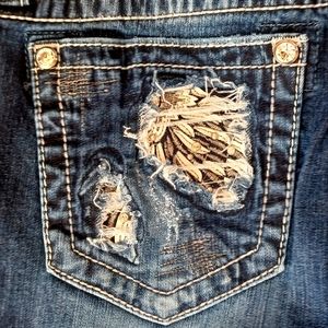 Miss Me Mid-Rise Easy Boot Feather Wing Jeans Size 29×31